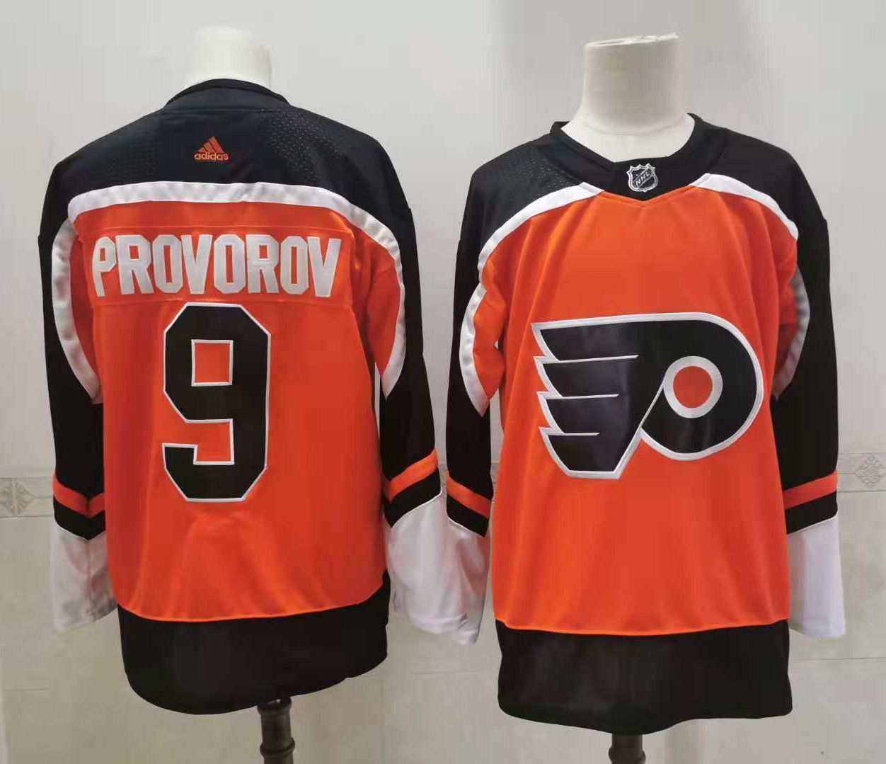 Adidas Men Philadelphia Flyers 9 Provorov Orange Home Authentic Stitched NHL Jersey